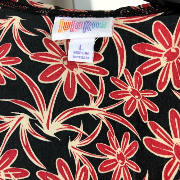 Lularoe cover up red white black Large - Picture 5 of 8